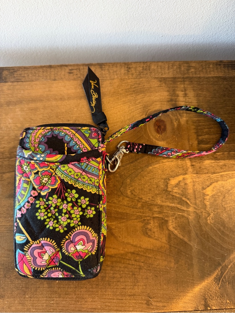 Vera Bradley Vintage Wristlet Wallet, Retired Paisley Pattern “Symphony In Hue”